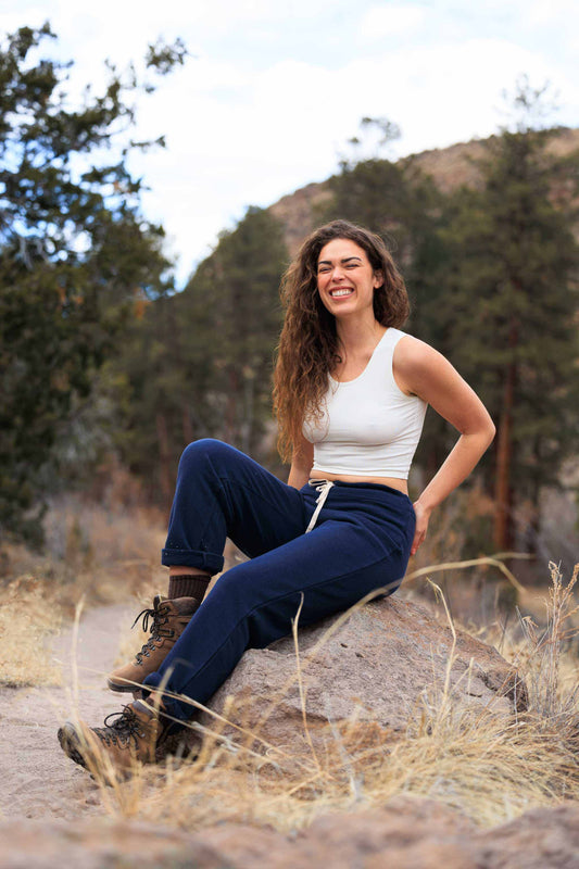 Elastic Free Pants Comfortable Drawstring Waistband Hemp Organic Cotton Blend Terry Cloth Loungewear Natural Fiber Construction Unrestricted Movement Freedom Soft Cozy Design Cold Weather Essential Sustainable Home Comfort Wear Eco Friendly
