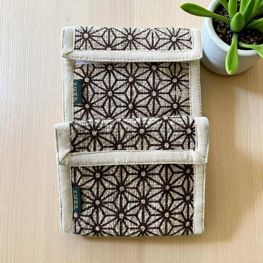 Men's Hemp Wallet with Asanoha Pattern