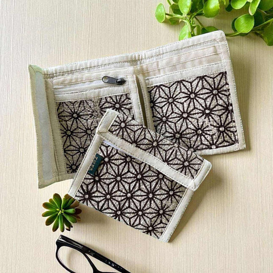 Men's Hemp Wallet with Asanoha Pattern