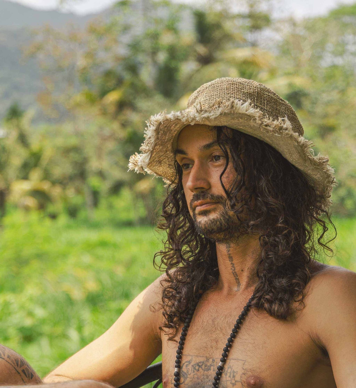Eco-friendly hemp hat for sun protection and style, featuring a wide brim and natural fibers.