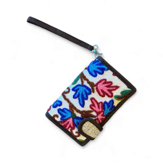 Hemp Bi-Fold Wallet with Floral Embroidery | Handmade Eco Wallet by Asatre