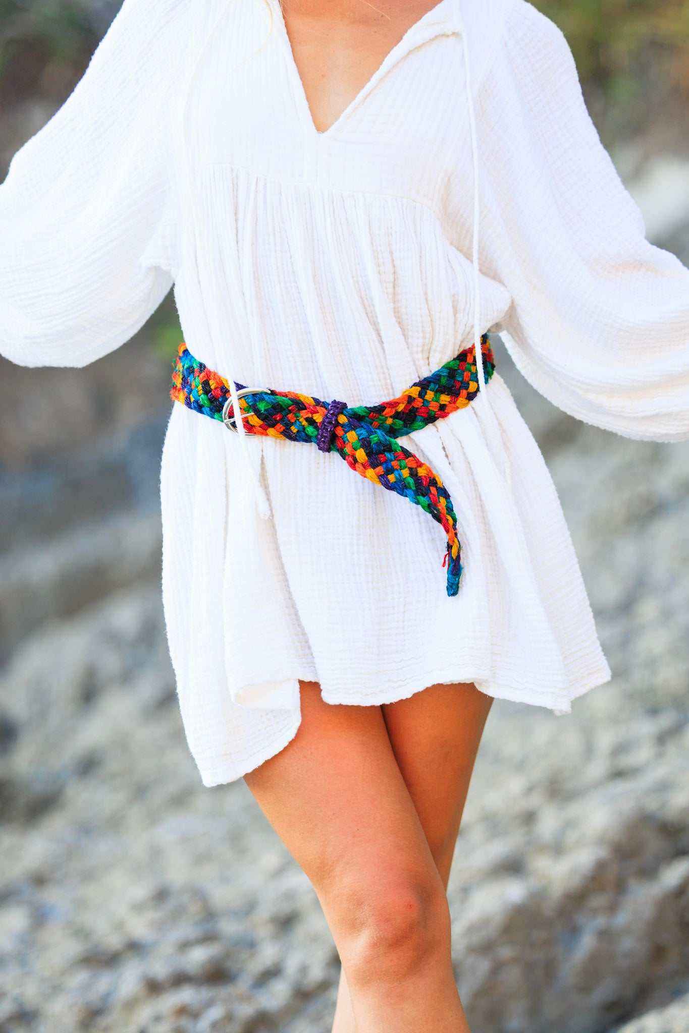 Hemp Belt - Handmade Multicolor Braided Belt