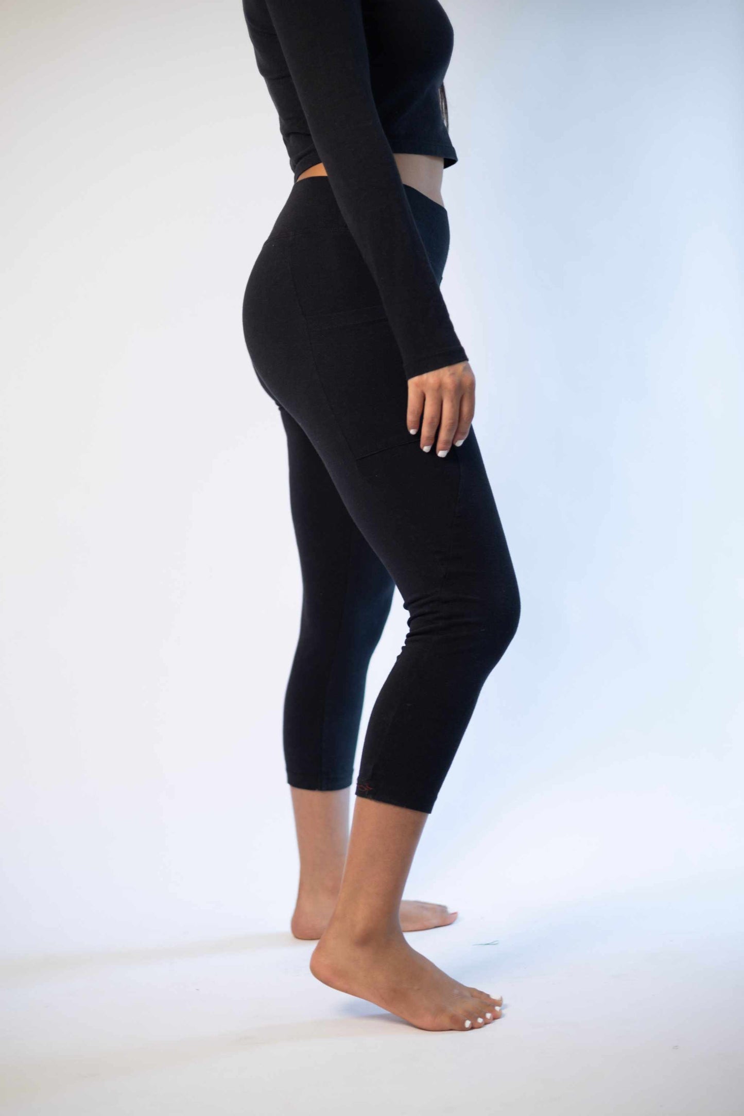Hemp Capri Leggings with Pockets