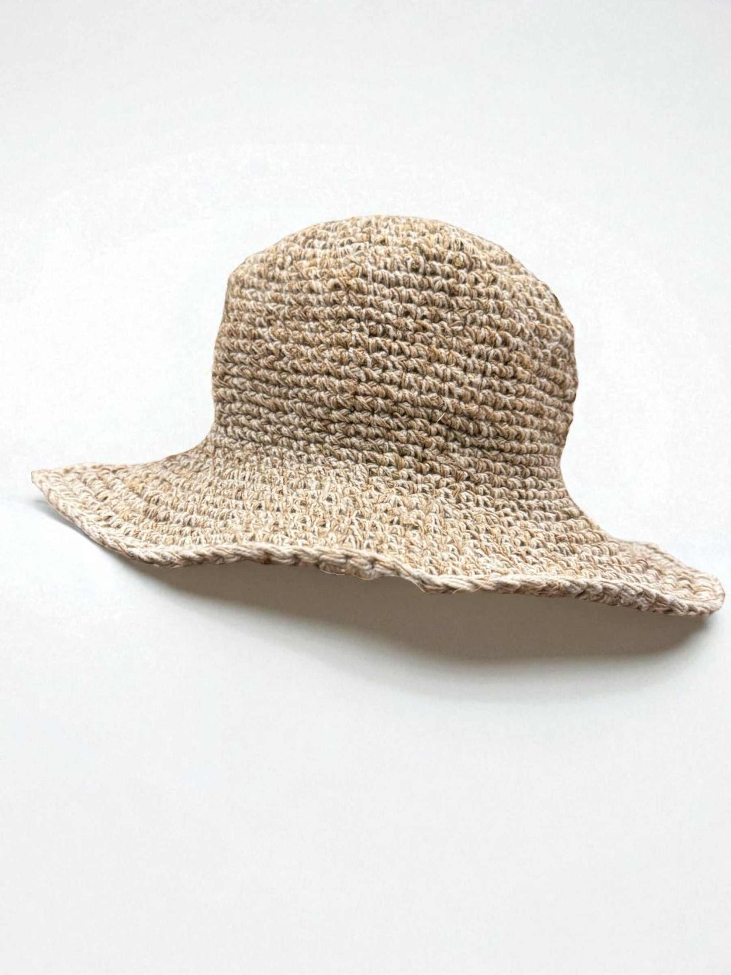Hemp Crochet Sun Hat with Wire Brim-Handmade Eco-Friendly Summer Hat