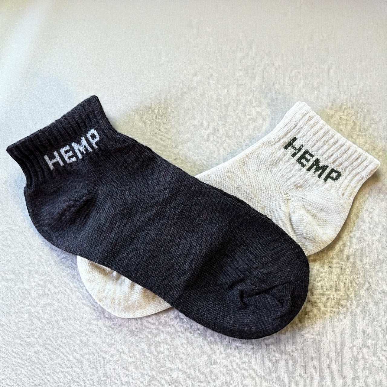 Hemp Ankle Socks (3-Pack) • Black or Natural • Eco-Friendly & Handmade in Nepal