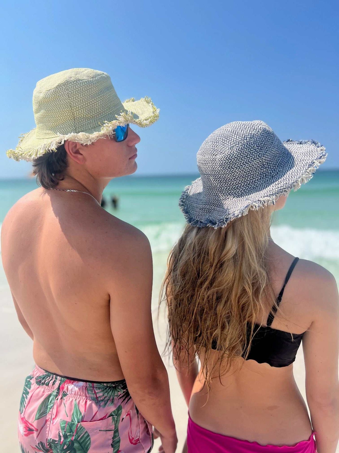Linen Hat - Hemp Herringbone Sun Hat for Summer Travel & Beach