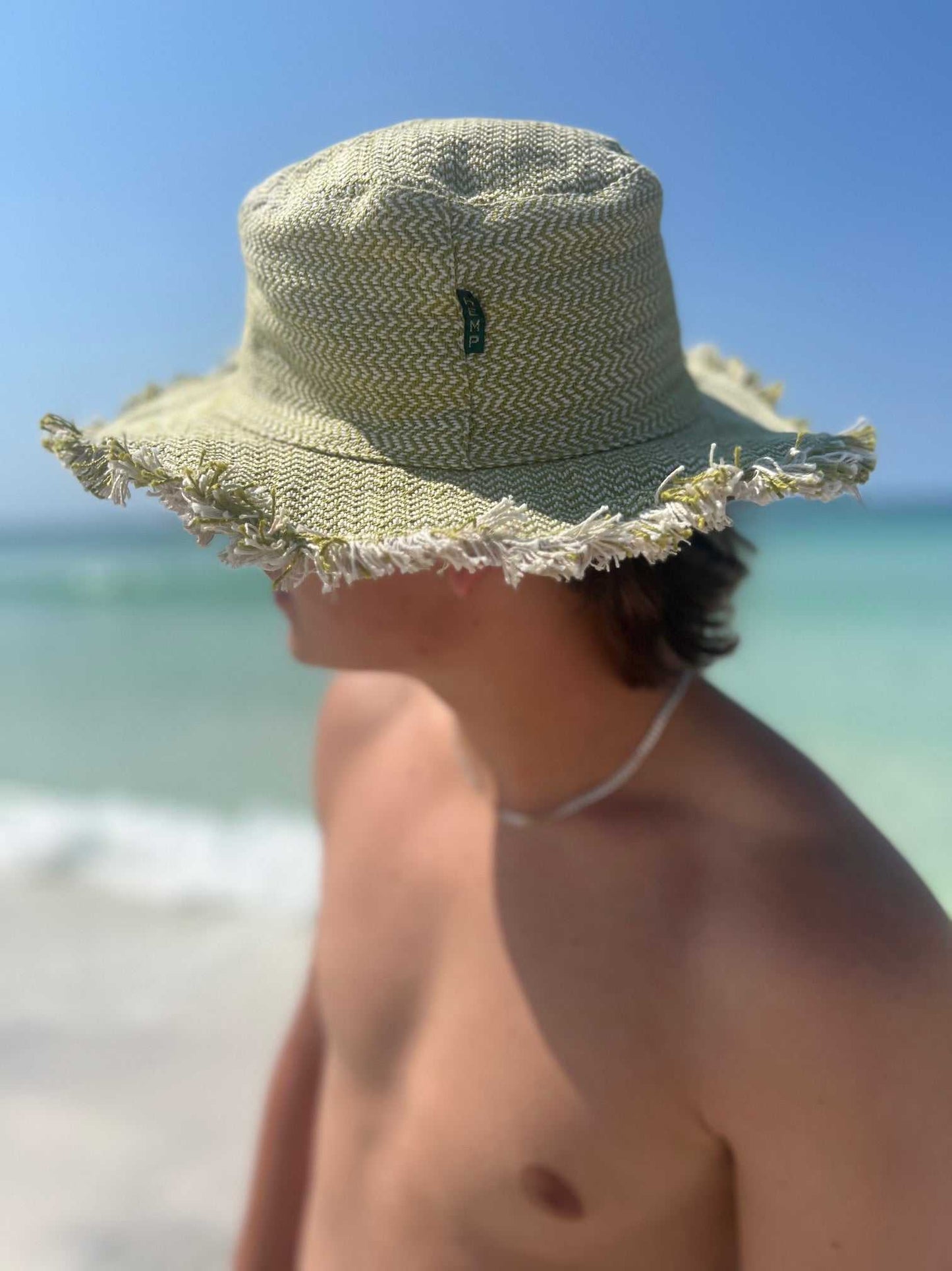 Linen Hat - Hemp Herringbone Sun Hat for Summer Travel & Beach