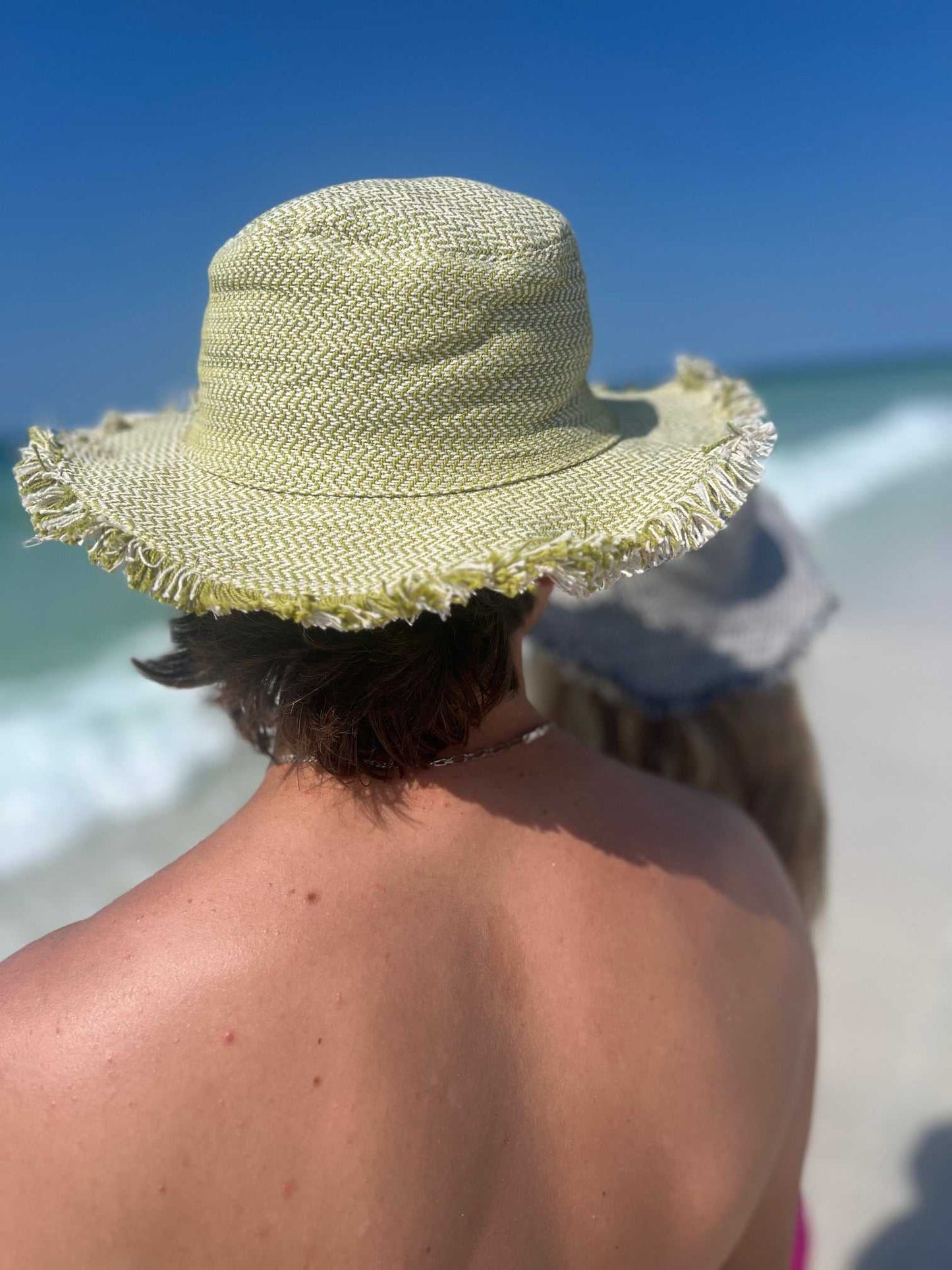 Linen Hat - Hemp Herringbone Sun Hat for Summer Travel & Beach