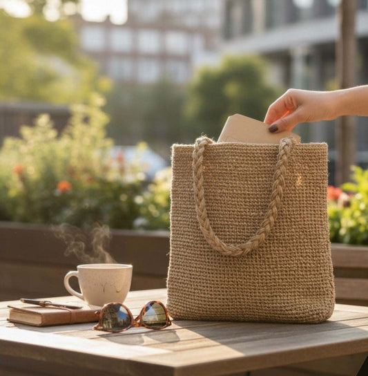 Hemp Shoulder Bag - Eco-Friendly Handwoven Tote for Everyday Use
