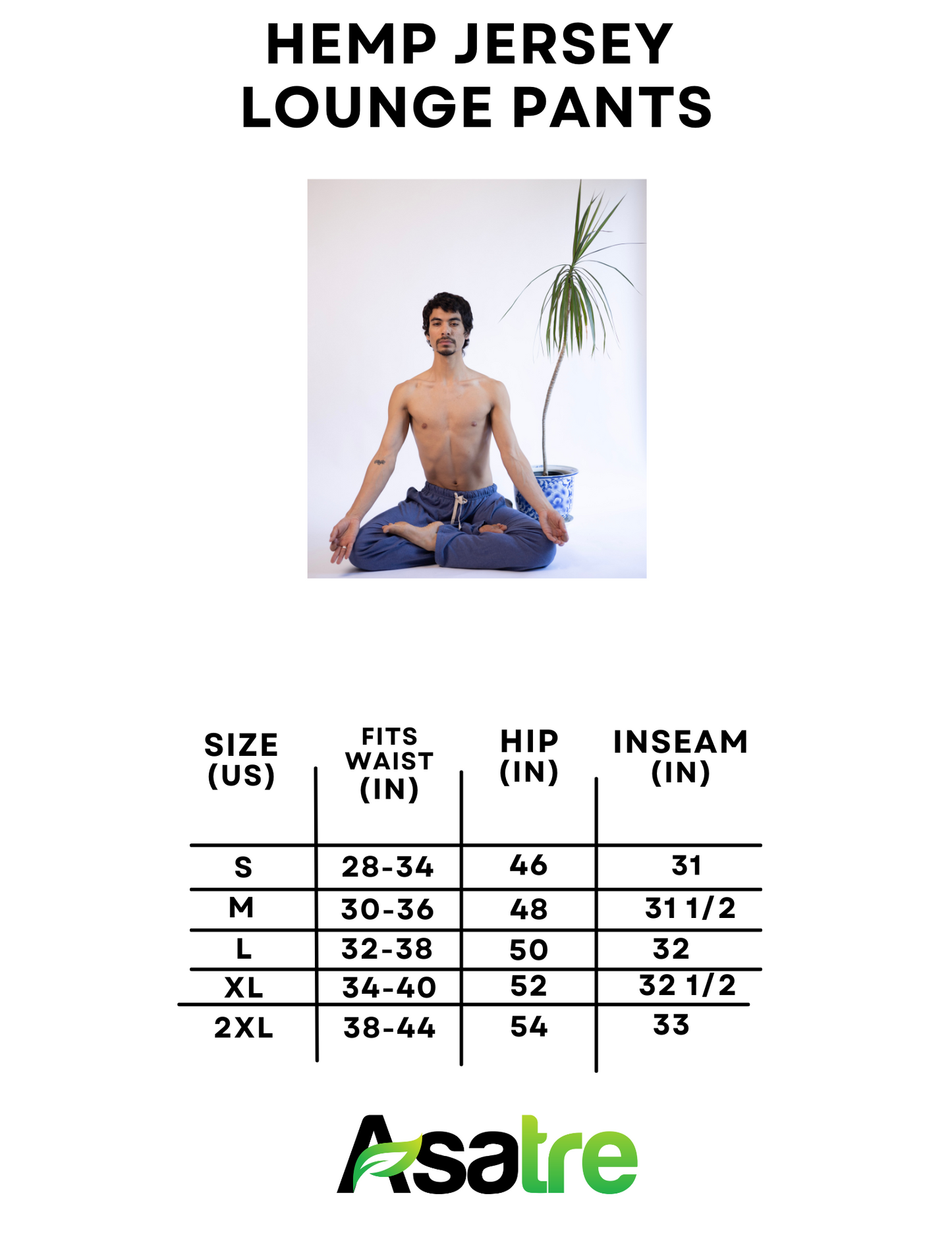 Lounge Sweatpants - Unisex Hemp Jersey Pants for Comfort|Asatre