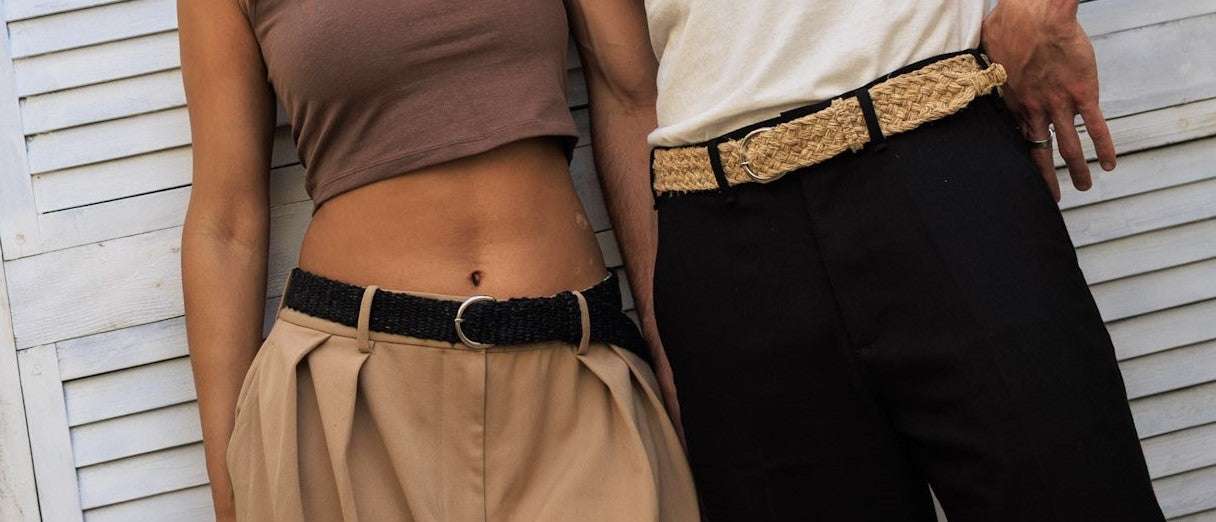 Handmade eco-friendly hemp belt with vibrant rasta stripes and boho design from Himalayan artisans