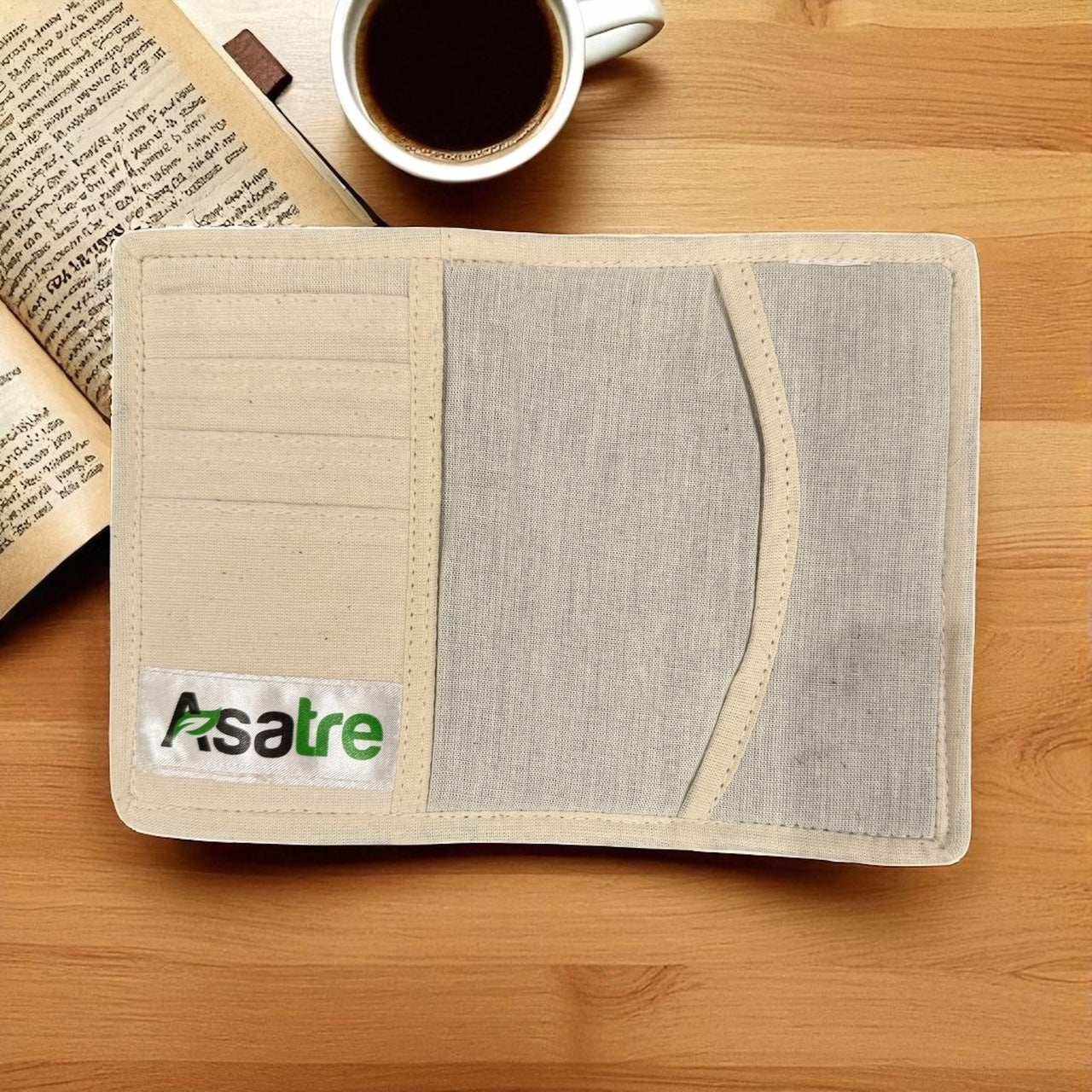 Hemp Floral Embroidered Passport Cover – Sustainable Handmade Travel Wallet by Asatre