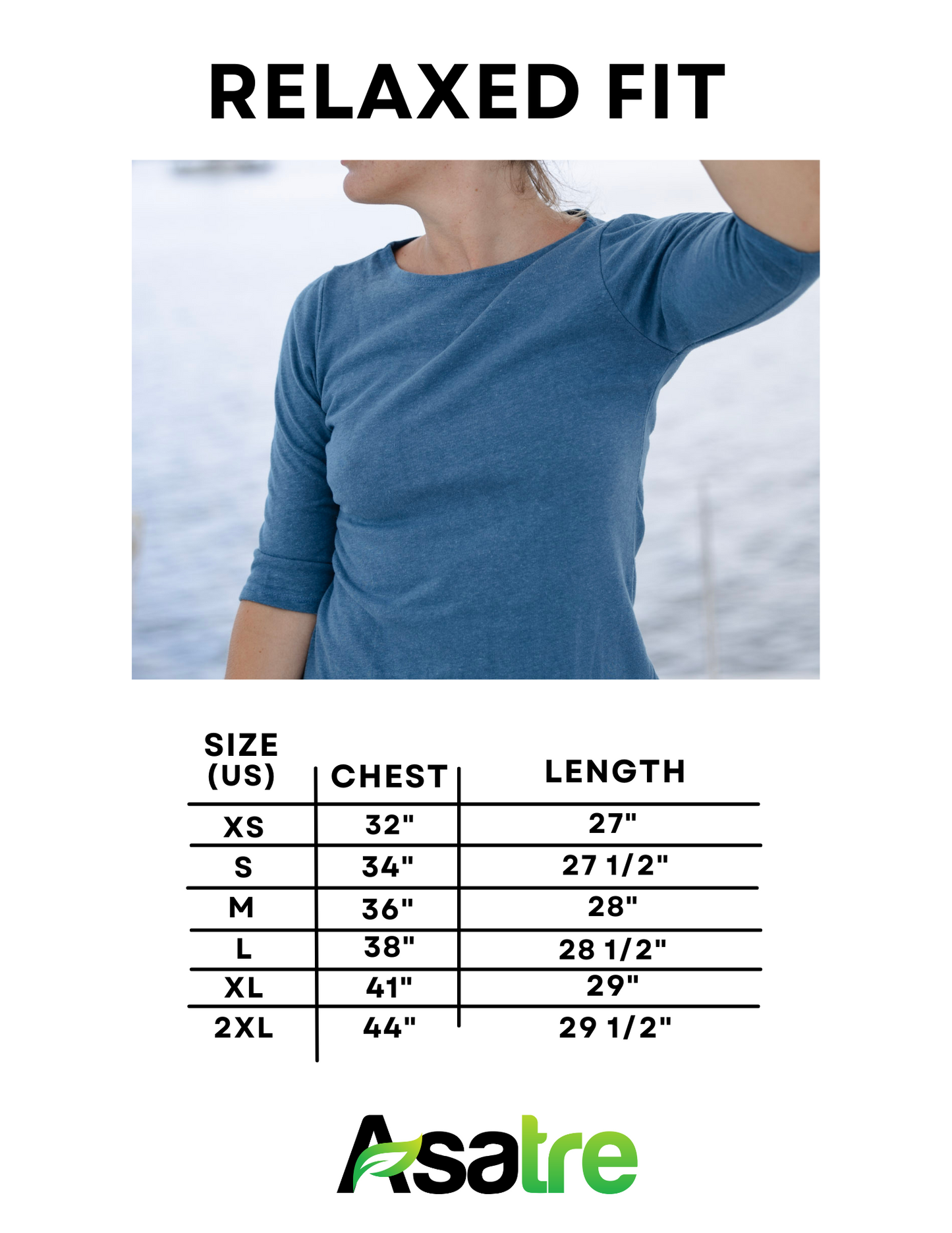 Relaxed Fit Shirt - Eco-Friendly 3/4 Sleeve Women's Hemp Top|Asatre