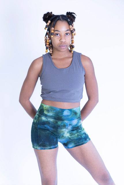 Women's Tie Dye Pocket Shorts - Hemp and Cotton Blend