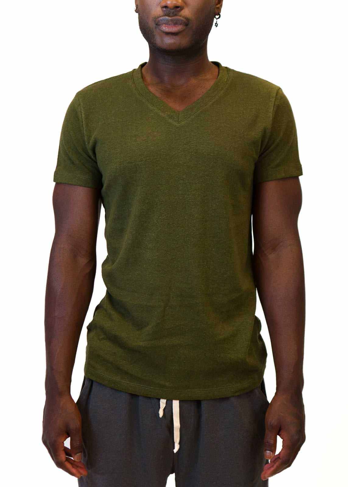 Hemp Shirt - Men's Hemp Short Sleeve V-Neck Top|Asatre