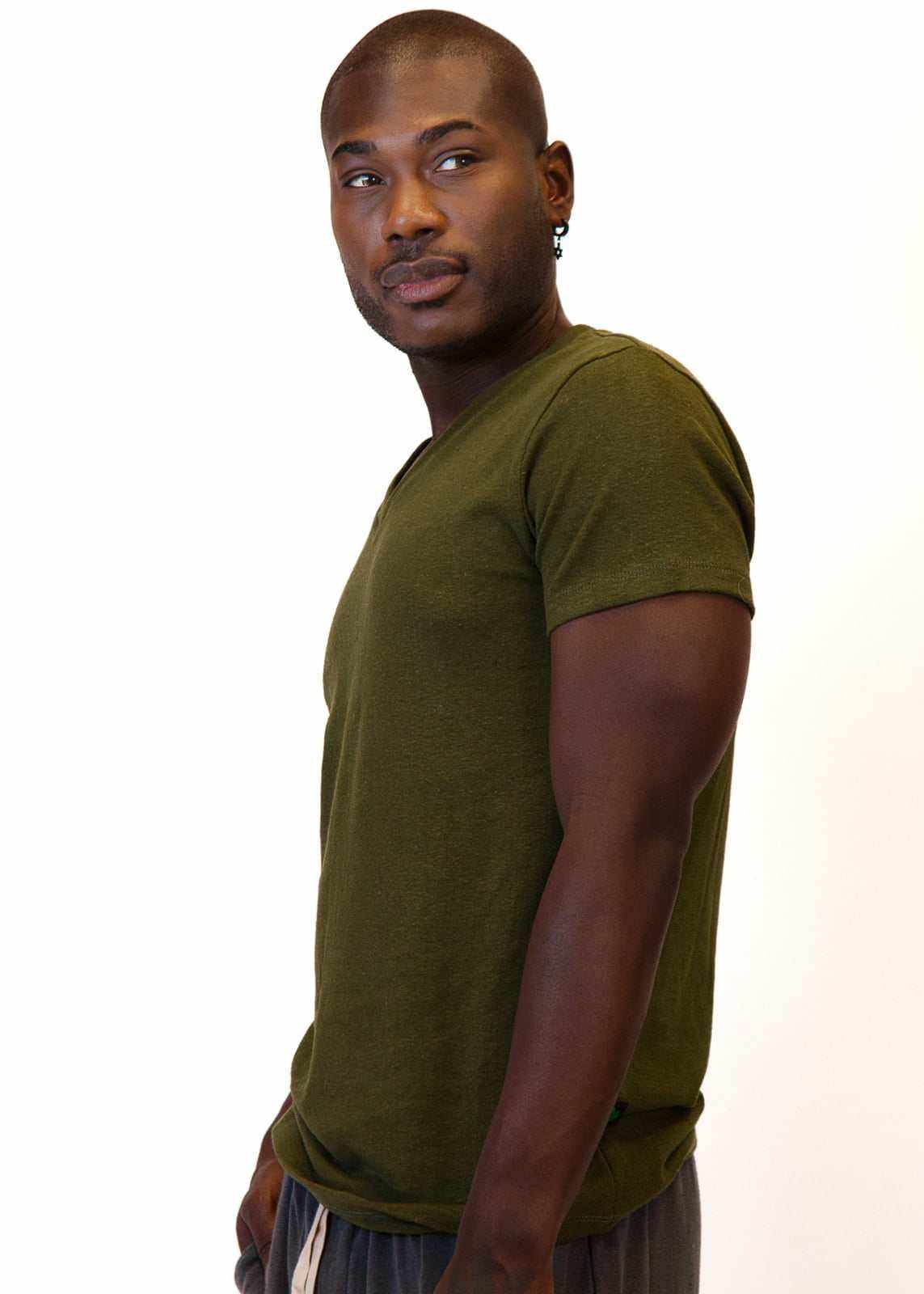 Hemp Shirt - Men's Hemp Short Sleeve V-Neck Top|Asatre