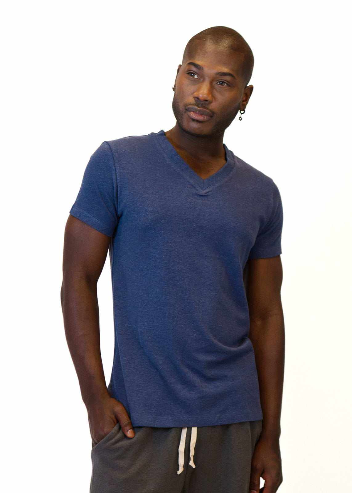 Hemp Shirt - Men's Hemp Short Sleeve V-Neck Top|Asatre
