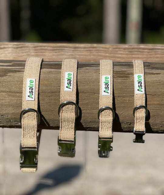 Hemp Dog Collar with Metal Buckle
