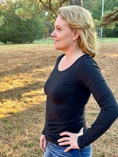 Long Sleeve Scoop Neck Top - Stylish Hemp Wear | Comfortable & Durable