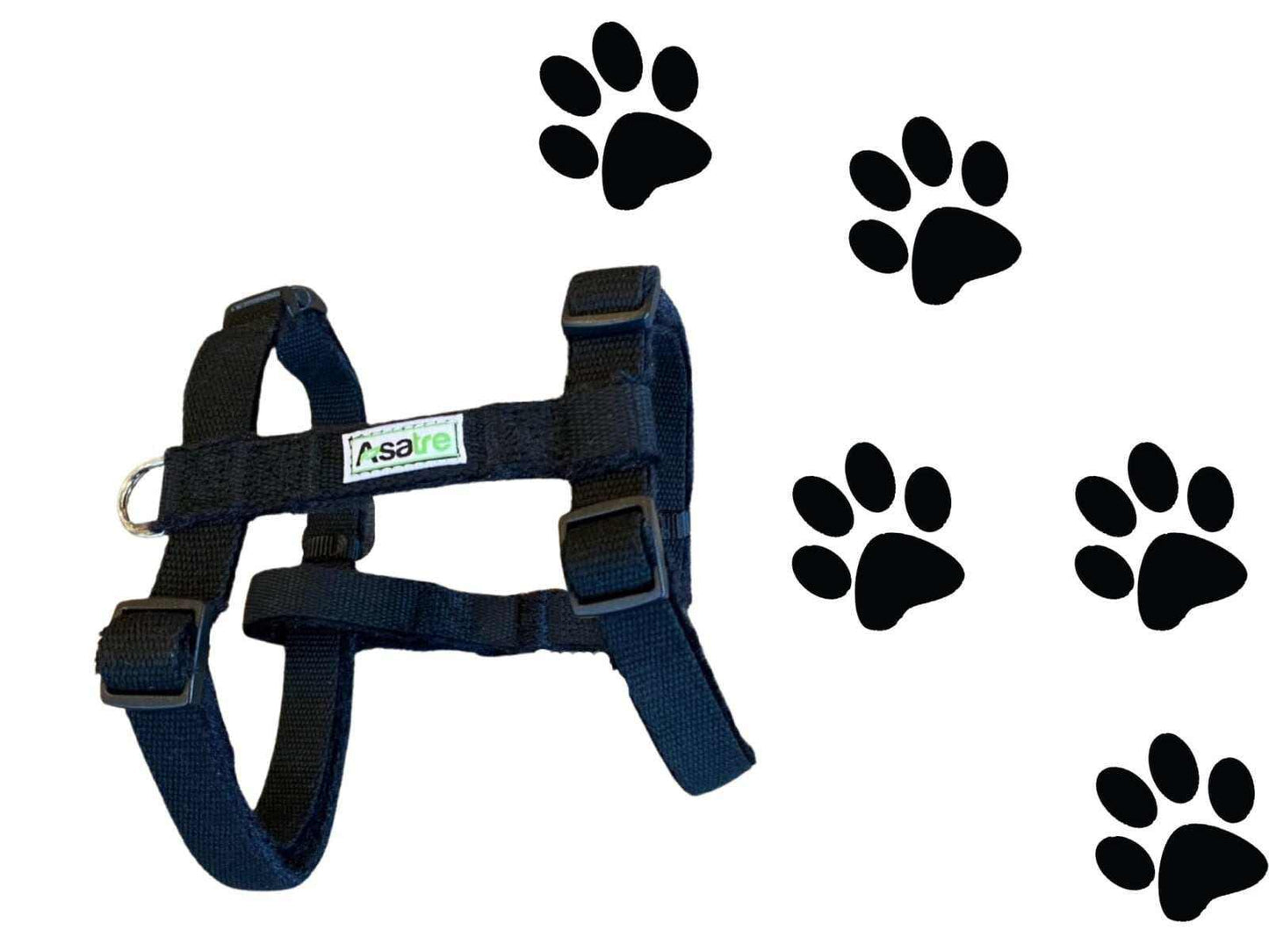 Hemp Dog Harness and Leash Set - Black