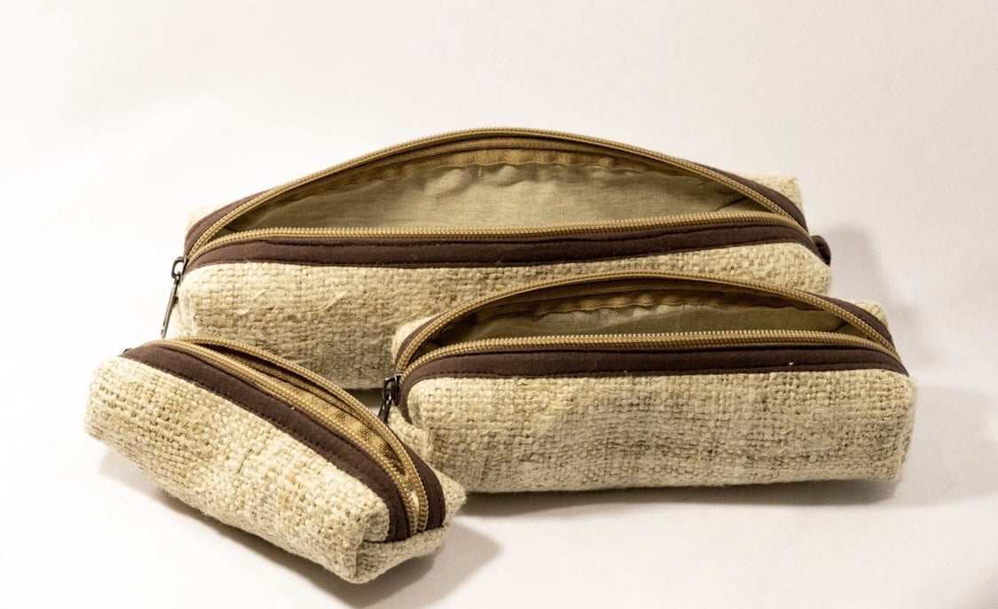 Zippered Pouches - Hemp Set of 3 Eco-Friendly Storage Bags|Asatre