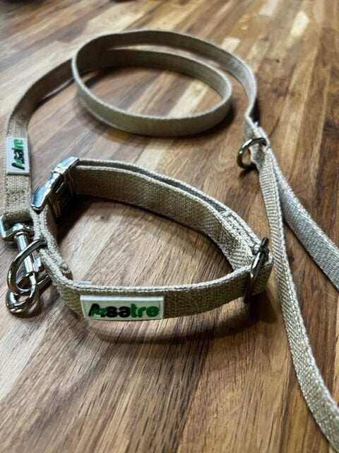 Hemp Dog Collar with Metal Buckle