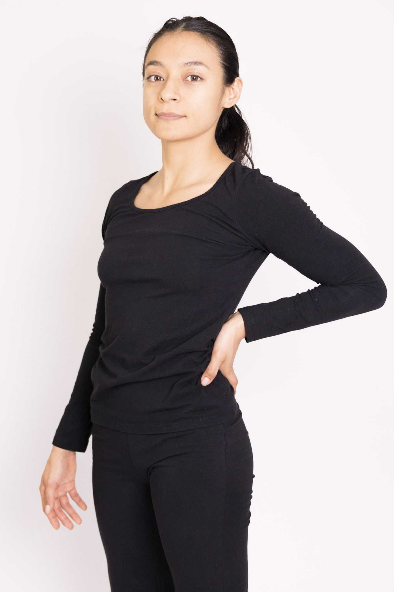 Long Sleeve Scoop Neck Top - Stylish Hemp Wear | Comfortable & Durable
