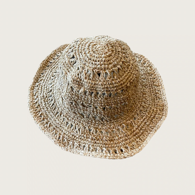 Hemp Crochet Sun Hat - Stripe Weave