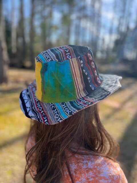 Hemp Hat - Eco-Friendly Patchwork Bucket or Sun Hat|Asatre