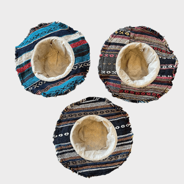 Hemp Hat - Eco-Friendly Patchwork Bucket or Sun Hat|Asatre