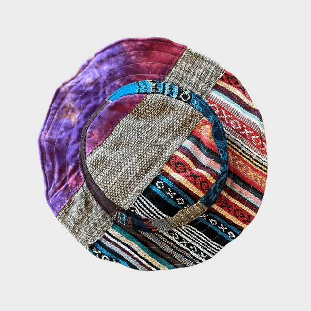 Hemp Hat - Eco-Friendly Patchwork Bucket or Sun Hat|Asatre