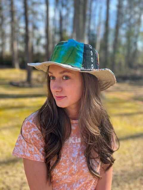 Hemp Hat - Eco-Friendly Patchwork Bucket or Sun Hat|Asatre