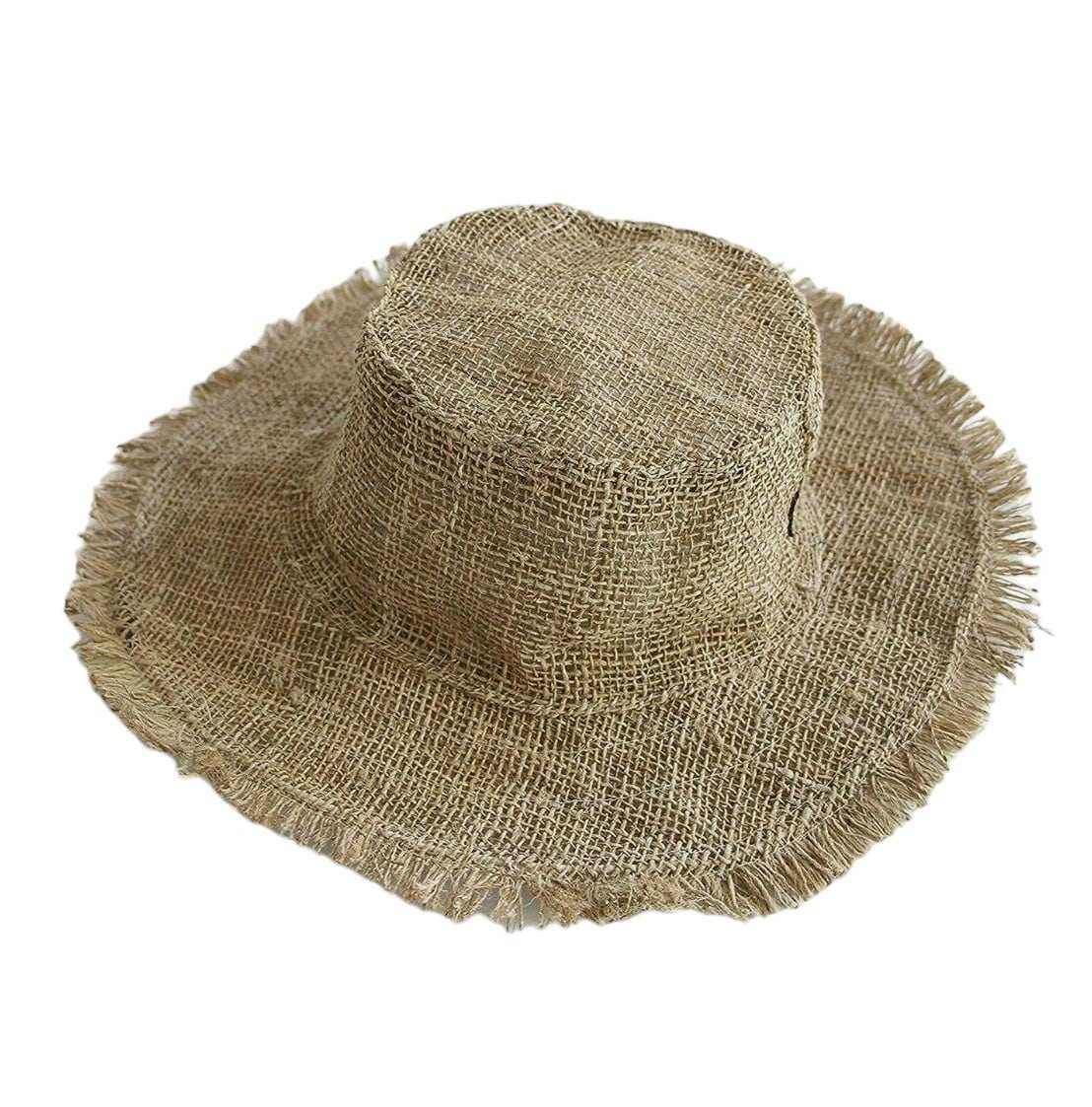 Eco-friendly hemp hat with wide brim for sun protection.