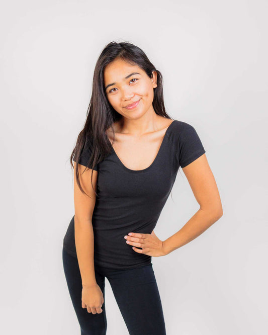 Hemp Shirt Scoop Neck Top - Hemp Short Sleeve Casual Shirt|Asatre