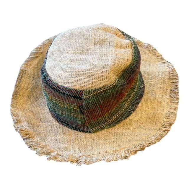 Eco-friendly hemp hat with wide brim for sun protection and comfort, unisex design.