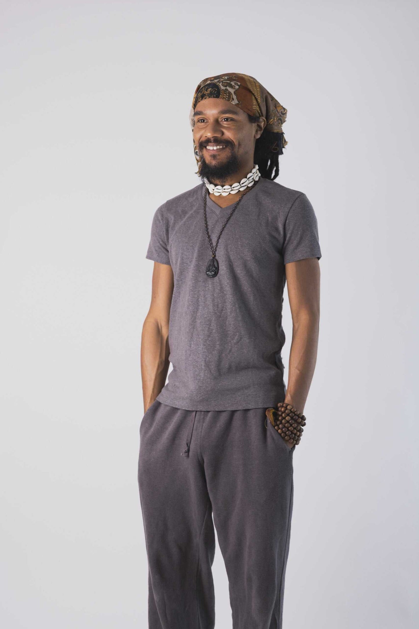 Hemp Shirt - Men's Hemp Short Sleeve V-Neck Top|Asatre