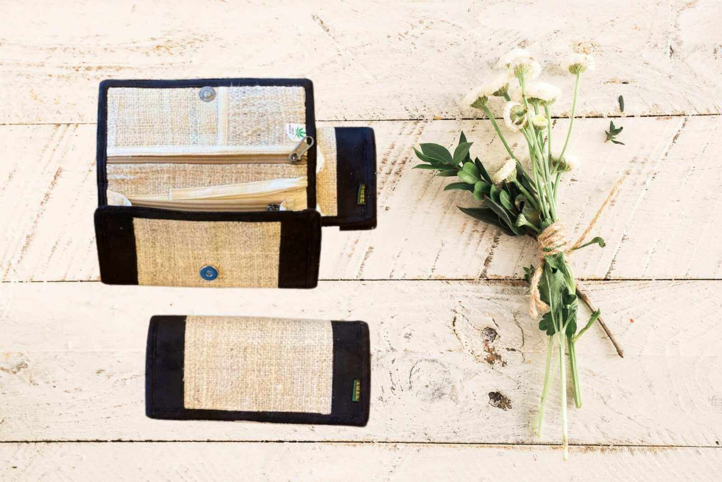Hemp Wallet - Women's Handmade, Eco-Friendly Black Trim|Asatre