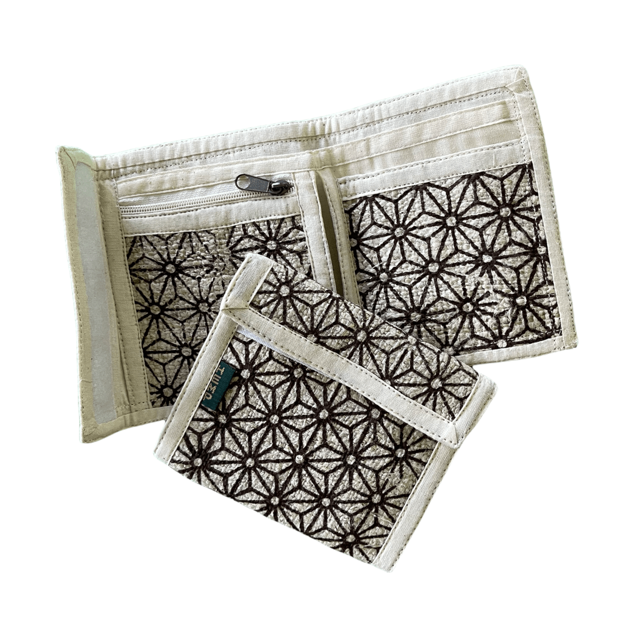 Men's Hemp Wallet with Asanoha Pattern