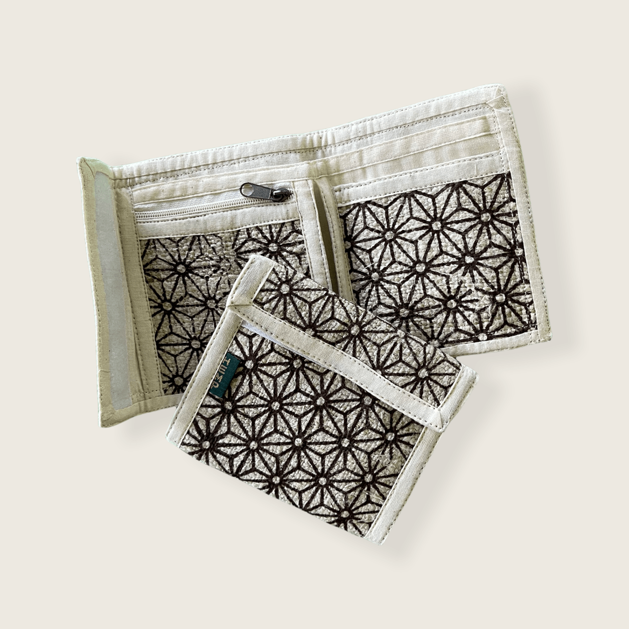 Men's Hemp Wallet with Asanoha Pattern