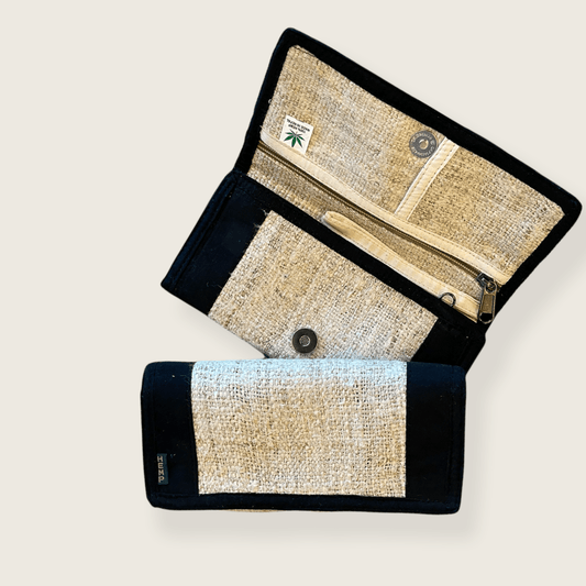 Hemp Wallet - Women's Handmade, Eco-Friendly Black Trim|Asatre