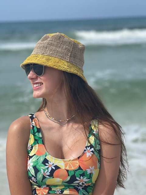 Hemp Bucket Hat - Bright Green or Yellow