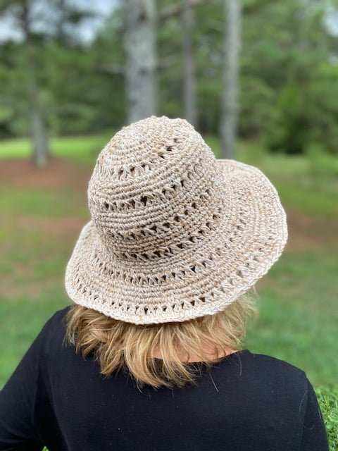 Hemp Crochet Sun Hat - Stripe Weave