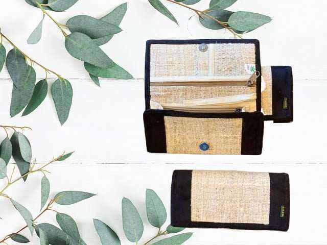 Hemp Wallet - Women's Handmade, Eco-Friendly Black Trim|Asatre
