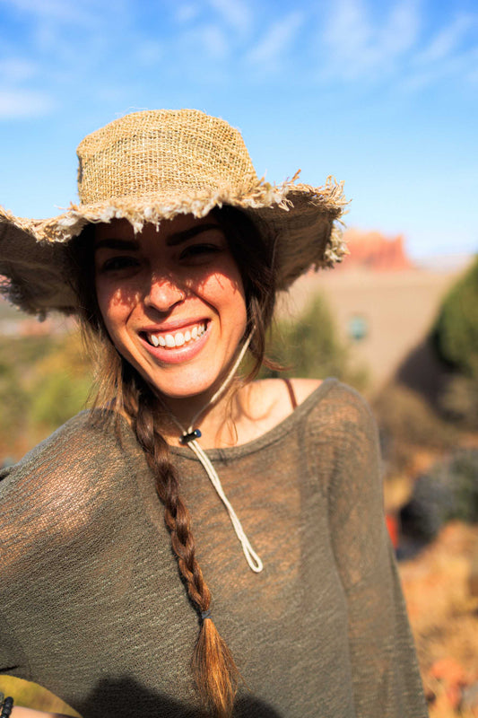 Hemp Safari Hat with Adjustable Chin Strap