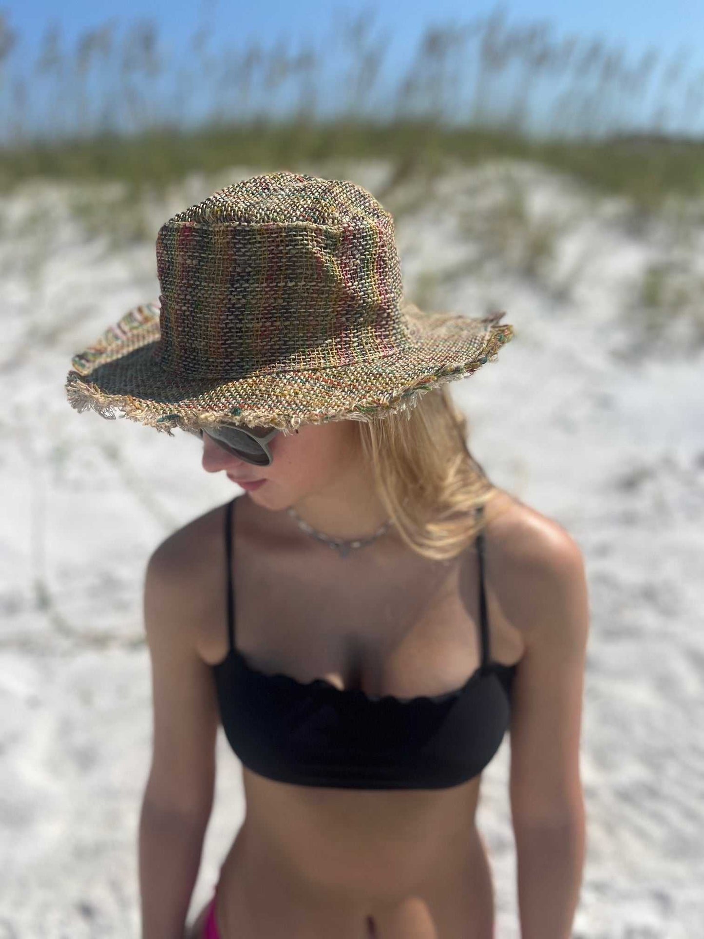 Hemp Hat - Ansley Stripe Sun Hat by Asatre