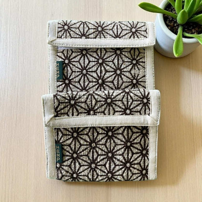 Men's Hemp Wallet with Asanoha Pattern