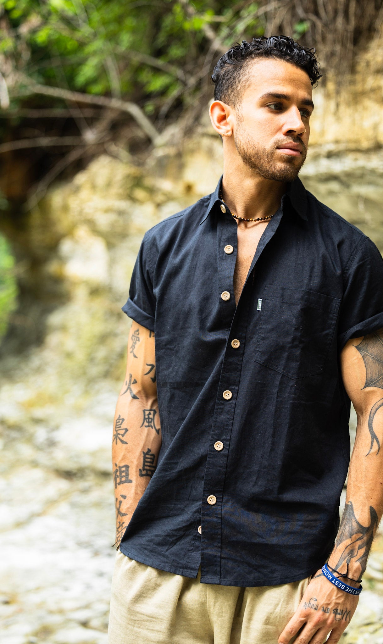 Men's Hemp Button Collared Camp Shirt