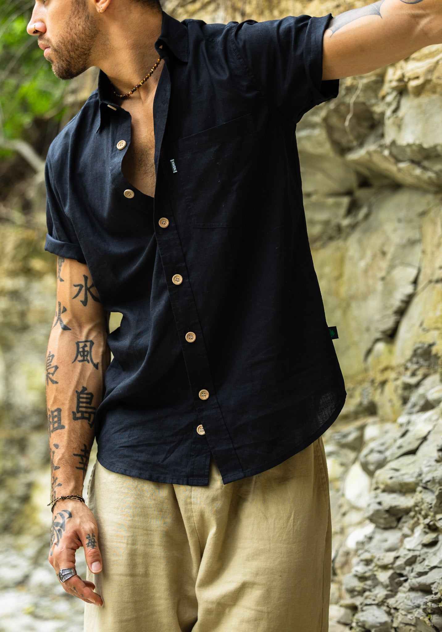 Hemp Shirt - Men's Eco-Friendly Hemp and Cotton Camp Shirt