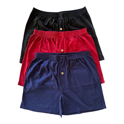 Hemp Boxer Shorts – Button Fly 3-pack Antibacterial Ecofriendly Men's Underwear