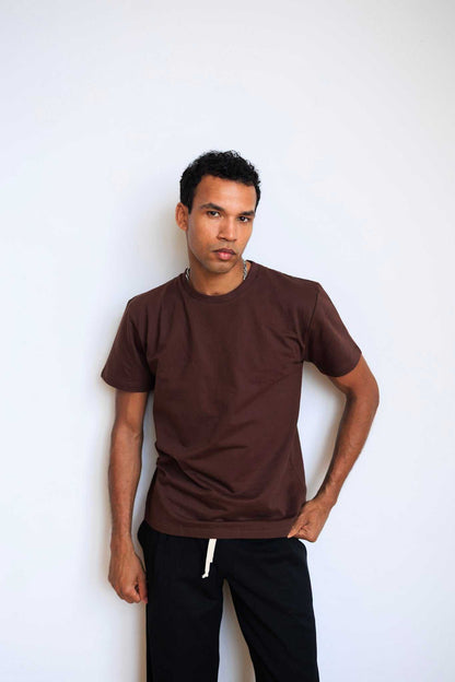 Unisex hemp t-shirt made from breathable, sustainable hemp and organic cotton blend, handcrafted in Nepal for eco-friendly everyday wear